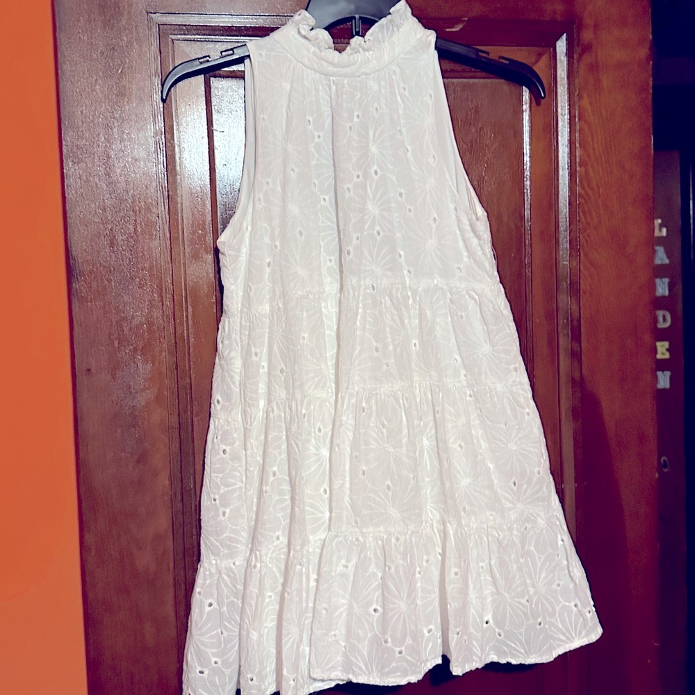 TCEC Little white eyelet dress. Size S